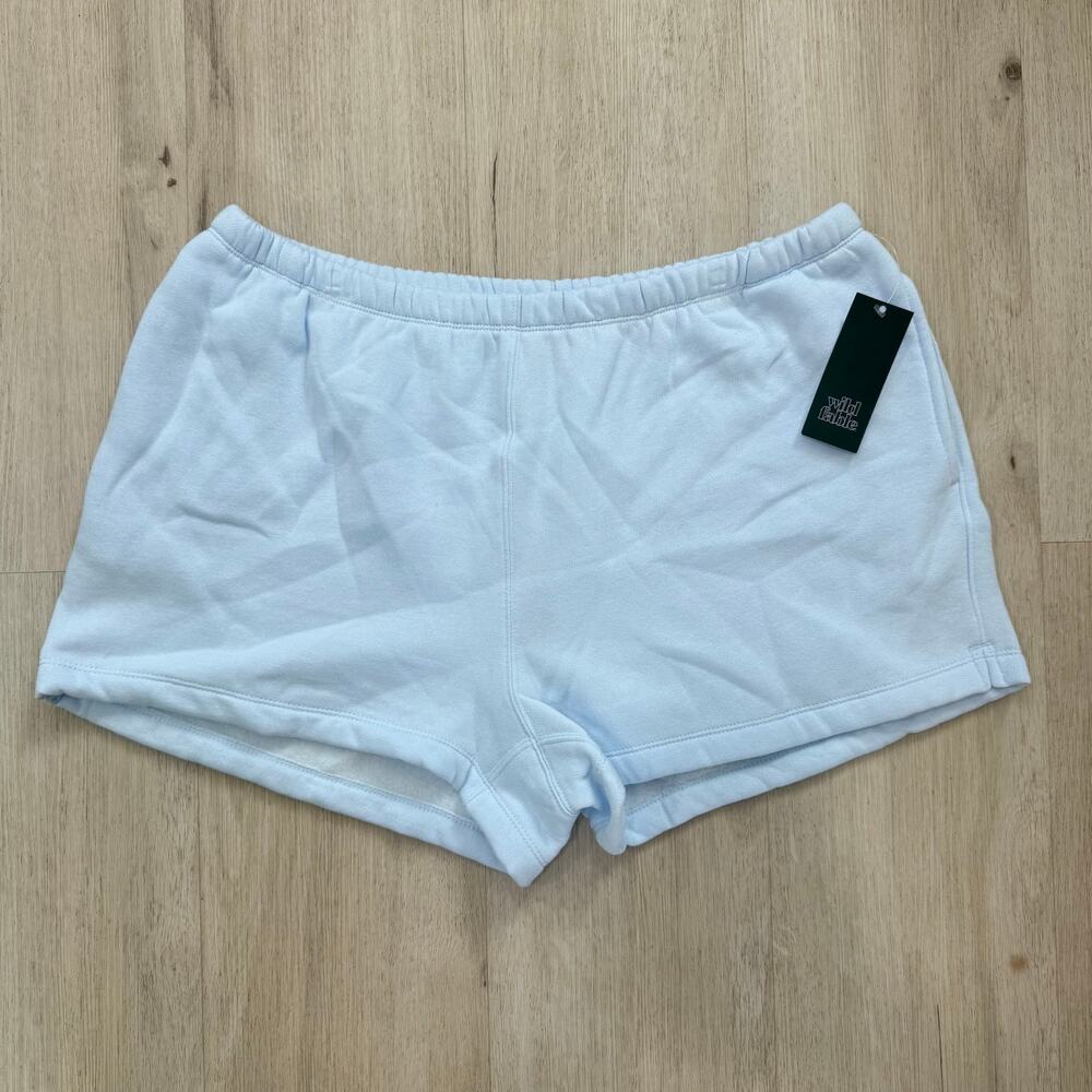 NWT Wild Fable Airy Blue Fleece Lounge Shorts Elastic Waist Casual Soft Size XL